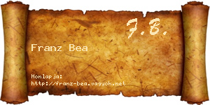 Franz Bea névjegykártya